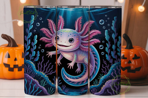Magical Axolotl 20oz Tumbler Wrap Sublimation PixelChick 
