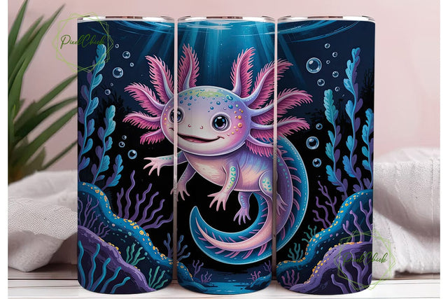 Magical Axolotl 20oz Tumbler Wrap Sublimation PixelChick 