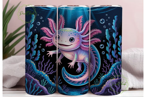 Magical Axolotl 20oz Tumbler Wrap Sublimation PixelChick 