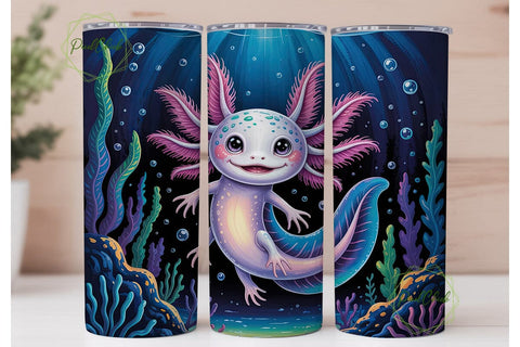 Magical Axolotl 20oz Tumbler Wrap Sublimation PixelChick 