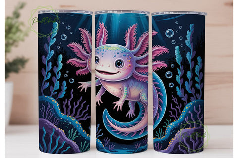 Magical Axolotl 20oz Tumbler Wrap Sublimation PixelChick 