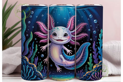 Magical Axolotl 20oz Tumbler Wrap Sublimation PixelChick 