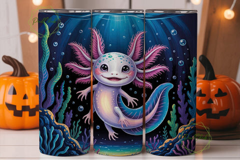 Magical Axolotl 20oz Tumbler Wrap Sublimation PixelChick 
