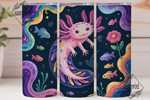 Magical Axolotl 20oz Tumbler Wrap Sublimation sassyprint 