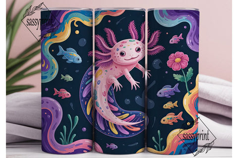 Magical Axolotl 20oz Tumbler Wrap Sublimation sassyprint 