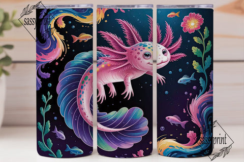 Magical Axolotl 20oz Tumbler Wrap Sublimation sassyprint 
