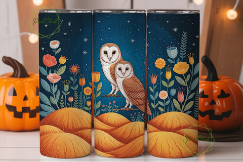 Magical Barn Owl 20oz Tumbler Wrap Sublimation PixelChick 