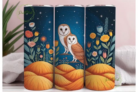 Magical Barn Owl 20oz Tumbler Wrap Sublimation PixelChick 