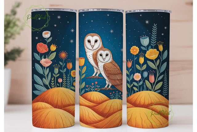 Magical Barn Owl 20oz Tumbler Wrap Sublimation PixelChick 