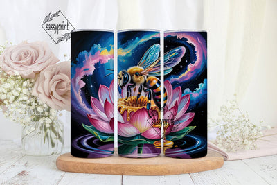 Magical Bee & Lotus 20oz Tumbler Wrap Sublimation sassyprint 