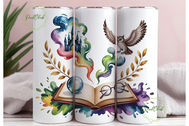 Magical Book Tumbler Wrap Sublimation PixelChick 