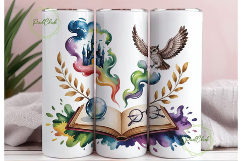 Magical Book Tumbler Wrap Sublimation PixelChick 