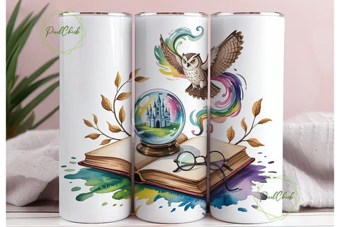 Magical Book Tumbler Wrap Sublimation PixelChick 