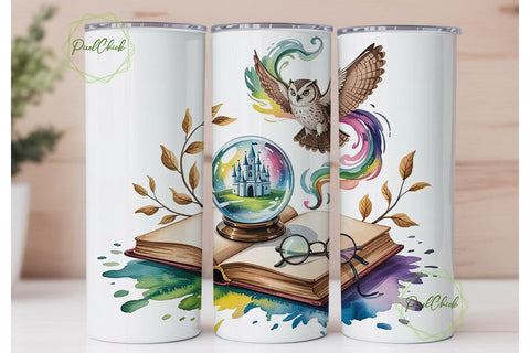 Magical Book Tumbler Wrap Sublimation PixelChick 