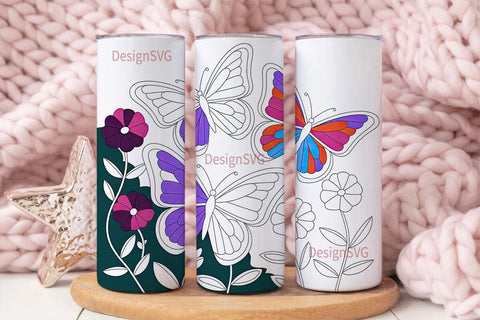 Magical Butterfly 20oz Tumbler Wrap Sublimation DesignSVG 
