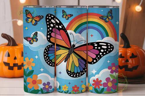 Magical Butterfly 20oz Tumbler Wrap Sublimation PixelChick 