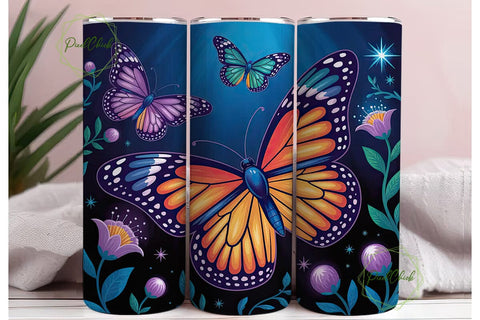 Magical Butterfly 20oz Tumbler Wrap Sublimation PixelChick 