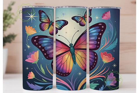 Magical Butterfly 20oz Tumbler Wrap Sublimation PixelChick 