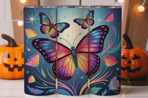 Magical Butterfly 20oz Tumbler Wrap Sublimation PixelChick 