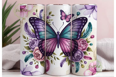 Magical Butterfly 20oz Tumbler Wrap Sublimation PixelChick 