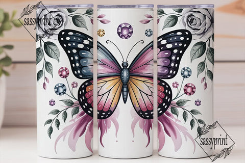 Magical Butterfly 20oz Tumbler Wrap Sublimation sassyprint 