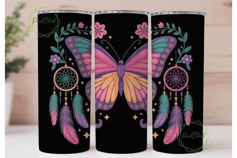 Magical Butterfly Dreamcatcher Tumbler Sublimation PixelChick 