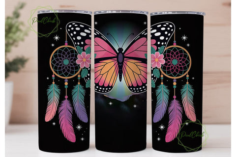 Magical Butterfly Dreamcatcher Tumbler Sublimation PixelChick 