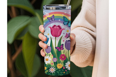 Magical Butterfly Garden 20oz Tumbler Sublimation DesignSVG 