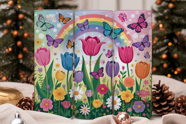 Magical Butterfly Garden 20oz Tumbler Sublimation DesignSVG 