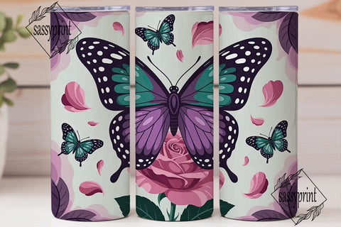 Magical Butterfly Garden 20oz Tumbler Sublimation sassyprint 