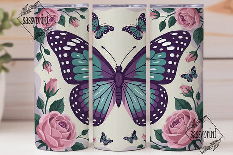 Magical Butterfly Garden 20oz Tumbler Sublimation sassyprint 