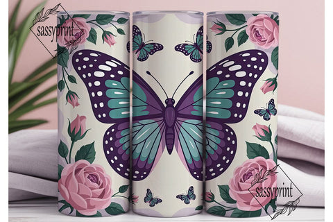 Magical Butterfly Garden 20oz Tumbler Sublimation sassyprint 