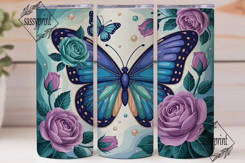 Magical Butterfly Garden 20oz Tumbler Sublimation sassyprint 