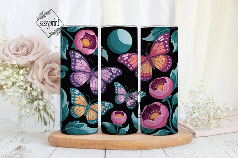 Magical Butterfly Garden 20oz Tumbler Sublimation sassyprint 