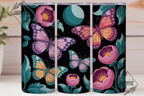 Magical Butterfly Garden 20oz Tumbler Sublimation sassyprint 