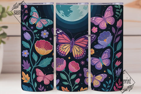 Magical Butterfly Garden 20oz Tumbler Sublimation sassyprint 