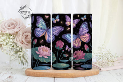 Magical Butterfly Lotus 20oz Tumbler Sublimation sassyprint 