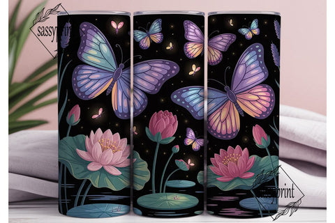 Magical Butterfly Lotus 20oz Tumbler Sublimation sassyprint 