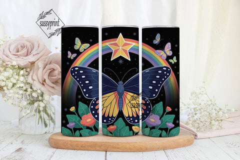 Magical Butterfly Rainbow 20oz Tumbler Sublimation sassyprint 