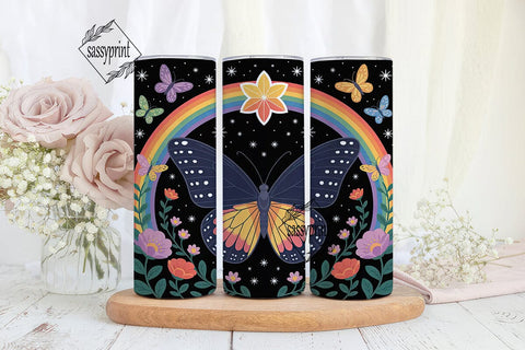 Magical Butterfly Rainbow 20oz Tumbler Sublimation sassyprint 