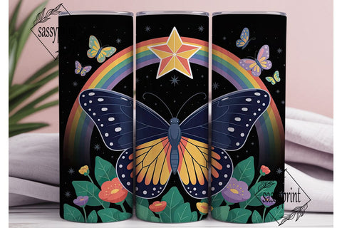 Magical Butterfly Rainbow 20oz Tumbler Sublimation sassyprint 