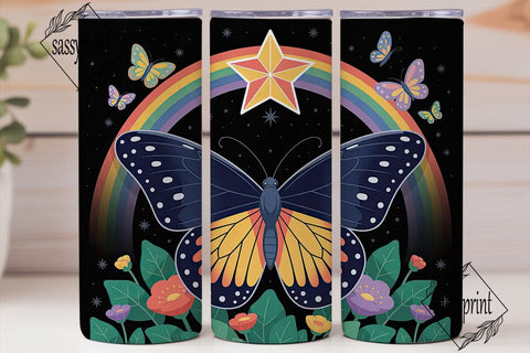 Magical Butterfly Rainbow 20oz Tumbler Sublimation sassyprint 