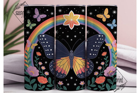 Magical Butterfly Rainbow 20oz Tumbler Sublimation sassyprint 