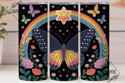 Magical Butterfly Rainbow 20oz Tumbler Sublimation sassyprint 