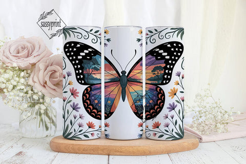 Magical Butterfly Sunset 20oz Tumbler Sublimation sassyprint 