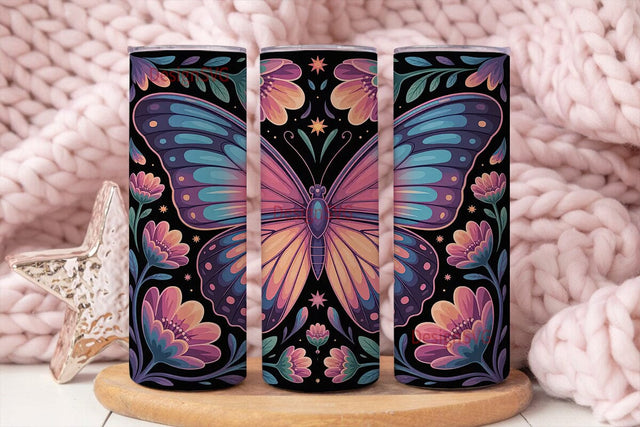 Magical Butterfly Tumbler Wrap Sublimation DesignSVG 