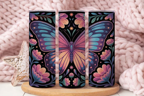 Magical Butterfly Tumbler Wrap Sublimation DesignSVG 