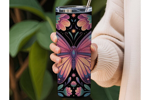 Magical Butterfly Tumbler Wrap Sublimation DesignSVG 