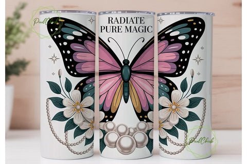 Magical Butterfly Tumbler Wrap Sublimation PixelChick 