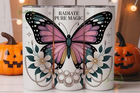 Magical Butterfly Tumbler Wrap Sublimation PixelChick 